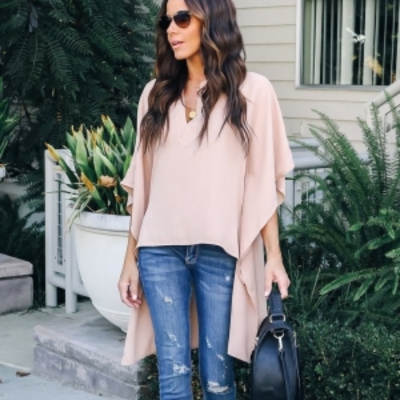 Love Is Real Couture Tops - LAST ONE! Chic Kimono Hi-Lo Hem Shirt, Rose